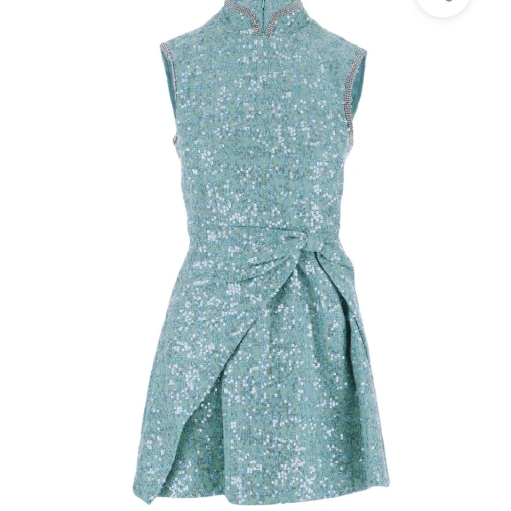 Embellished Boucle fit and flare dress